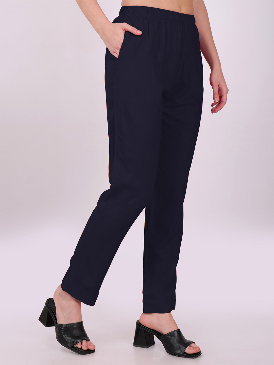 Stylish Women's Rayon Kurti Pants - Navy Blue