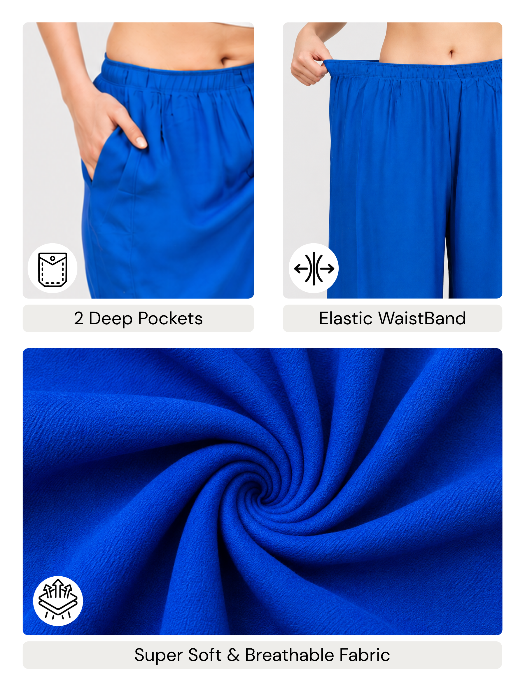 Stylish Women's Palazzo - Royal Blue