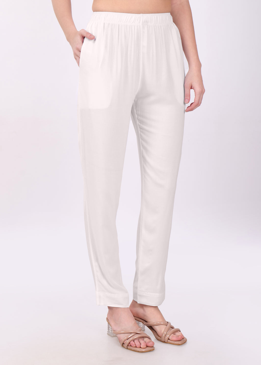 Stylish Women's Rayon Kurti Pants - Off White