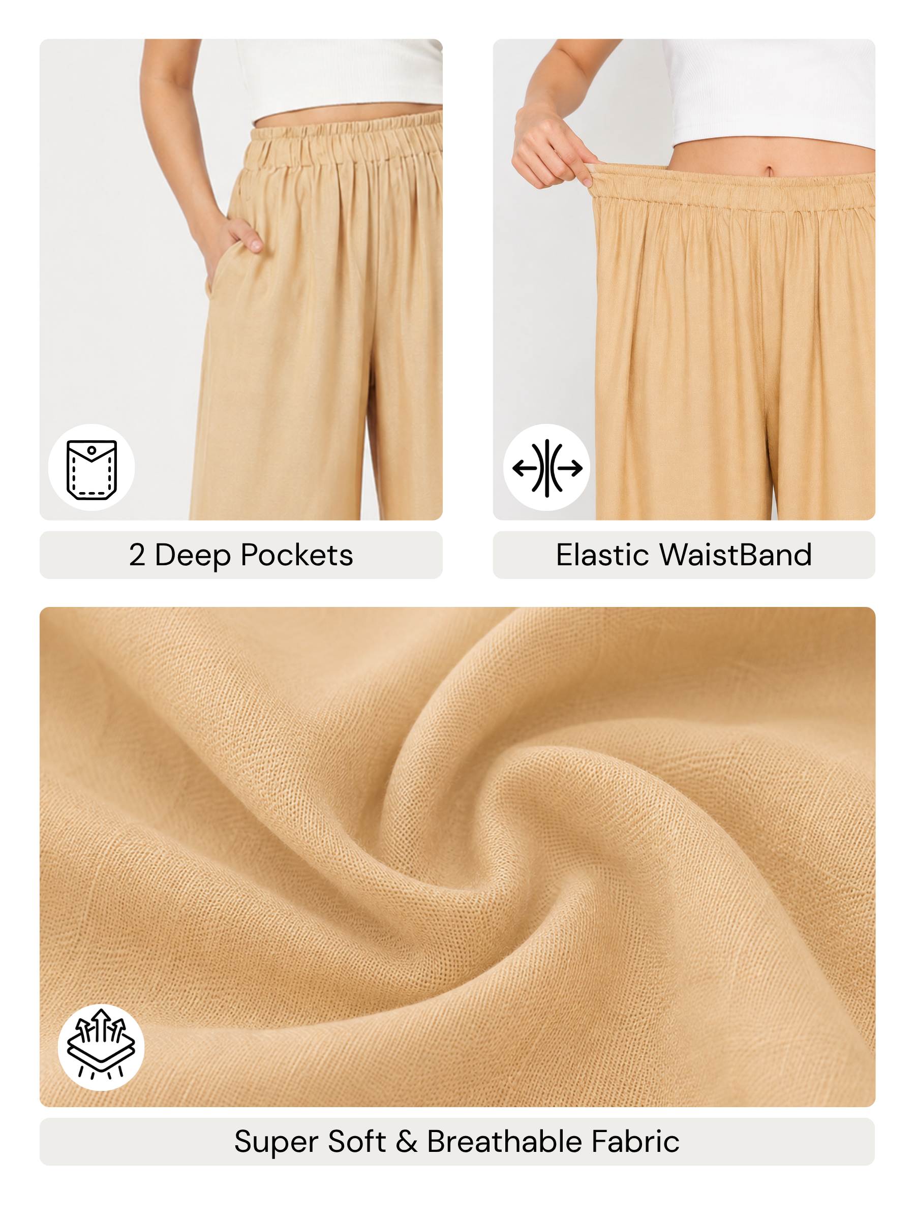Stylish Women's Palazzo - Golden