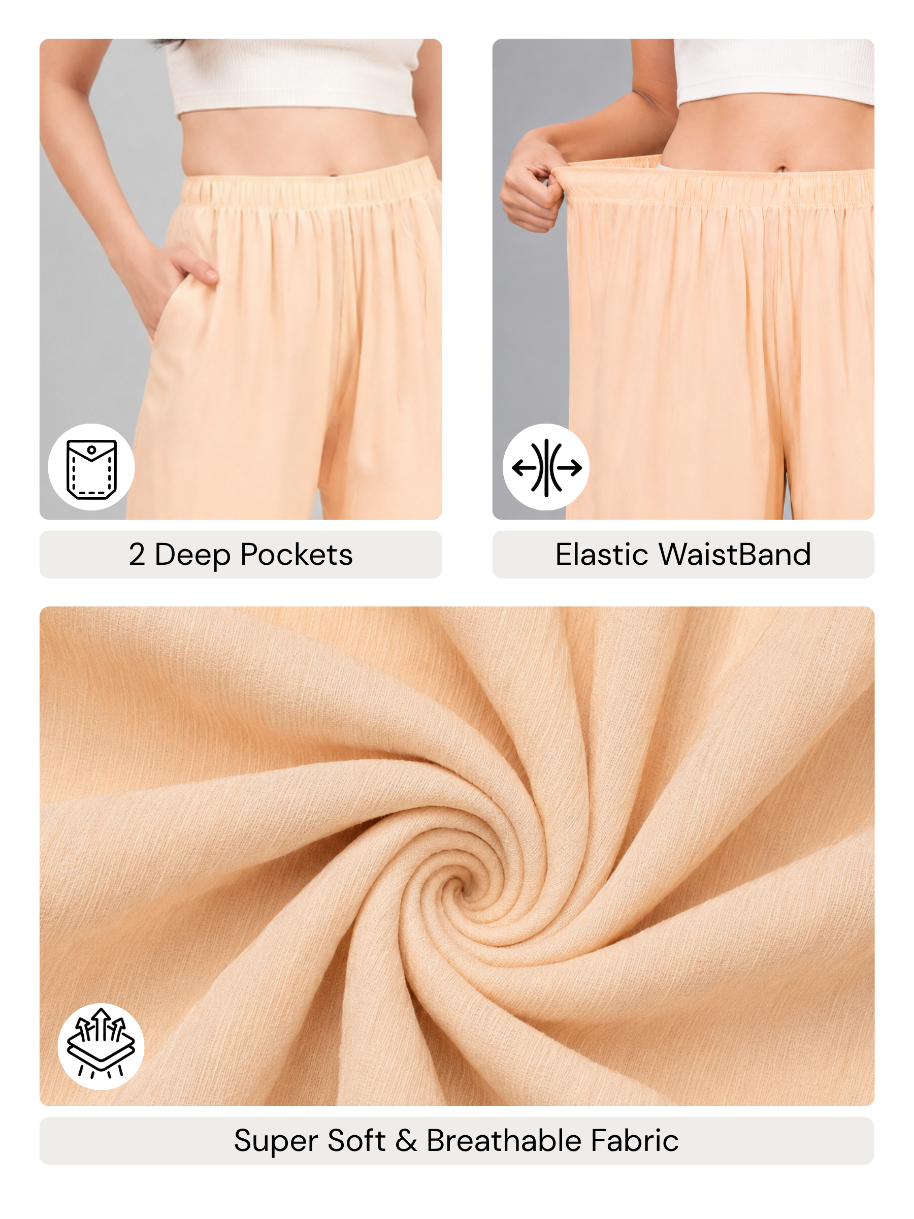 Stylish Women's Palazzo - Peach