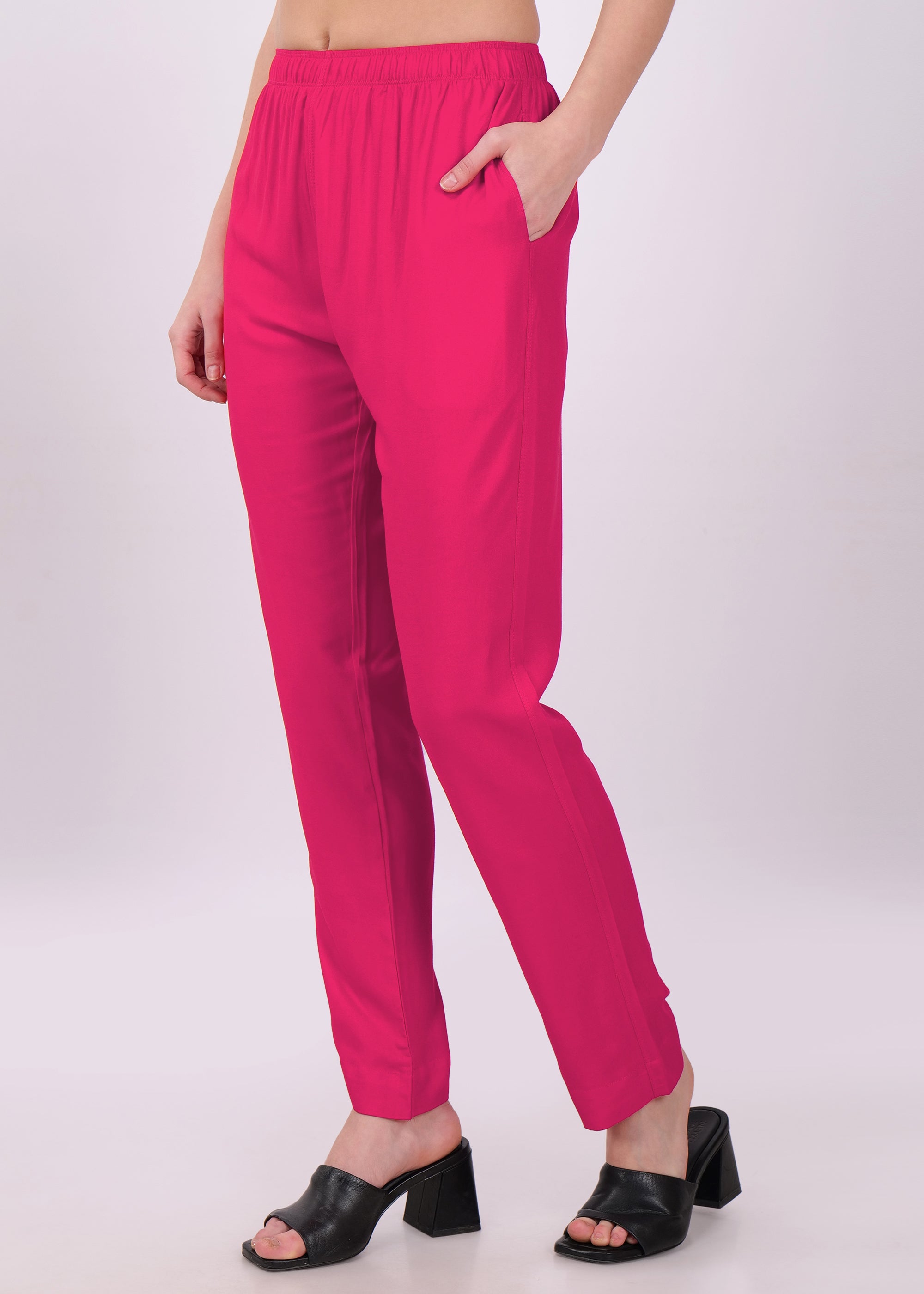Stylish Women's Rayon Kurti Pants - Magenta