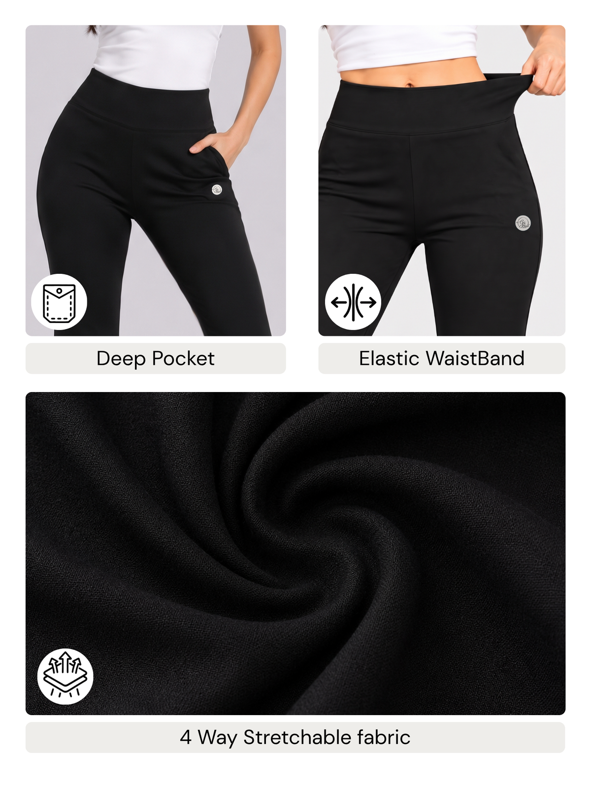 Super Soft Cotton Flared Pants - Black