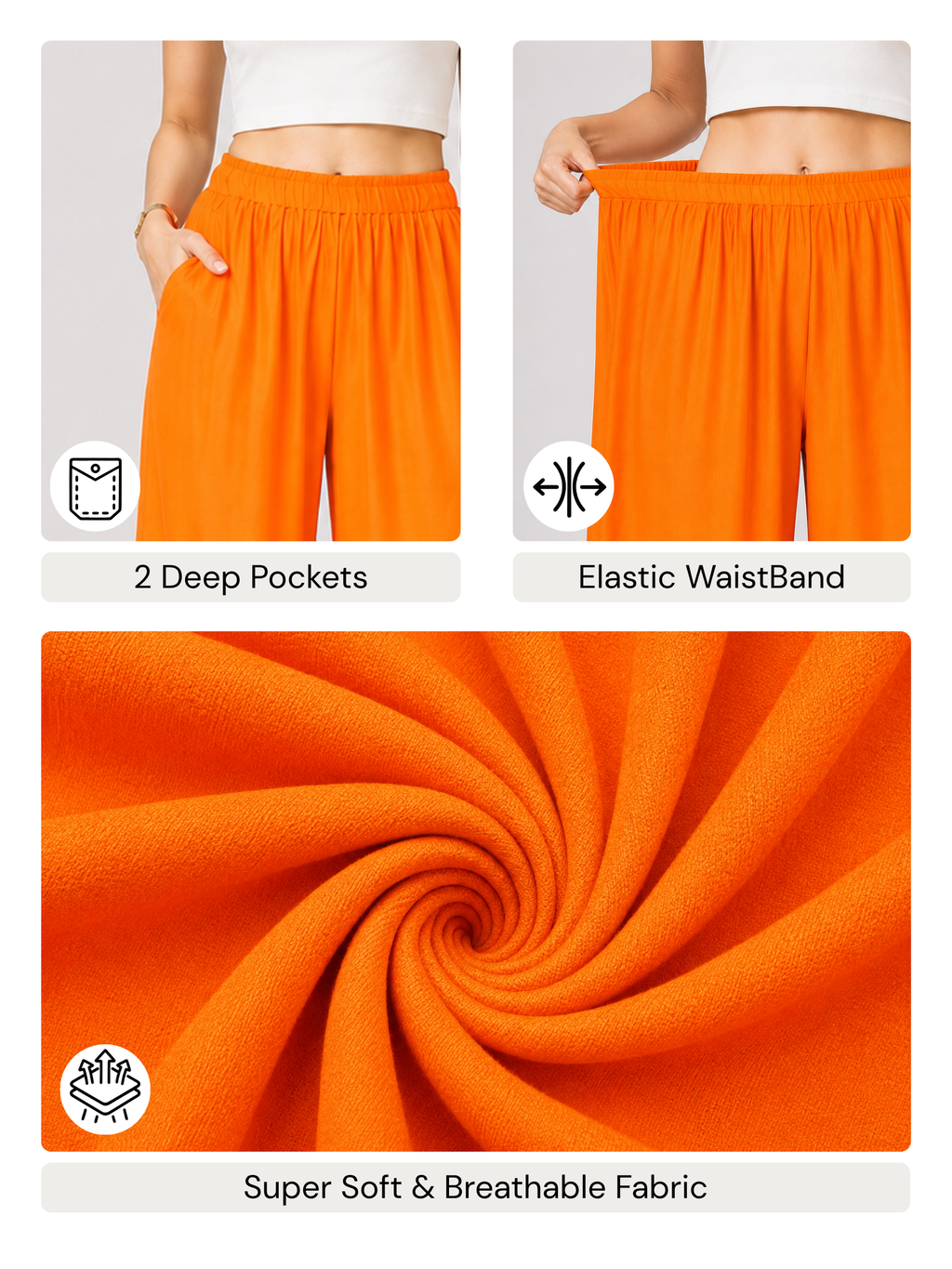 Stylish Women's Palazzo - Orange