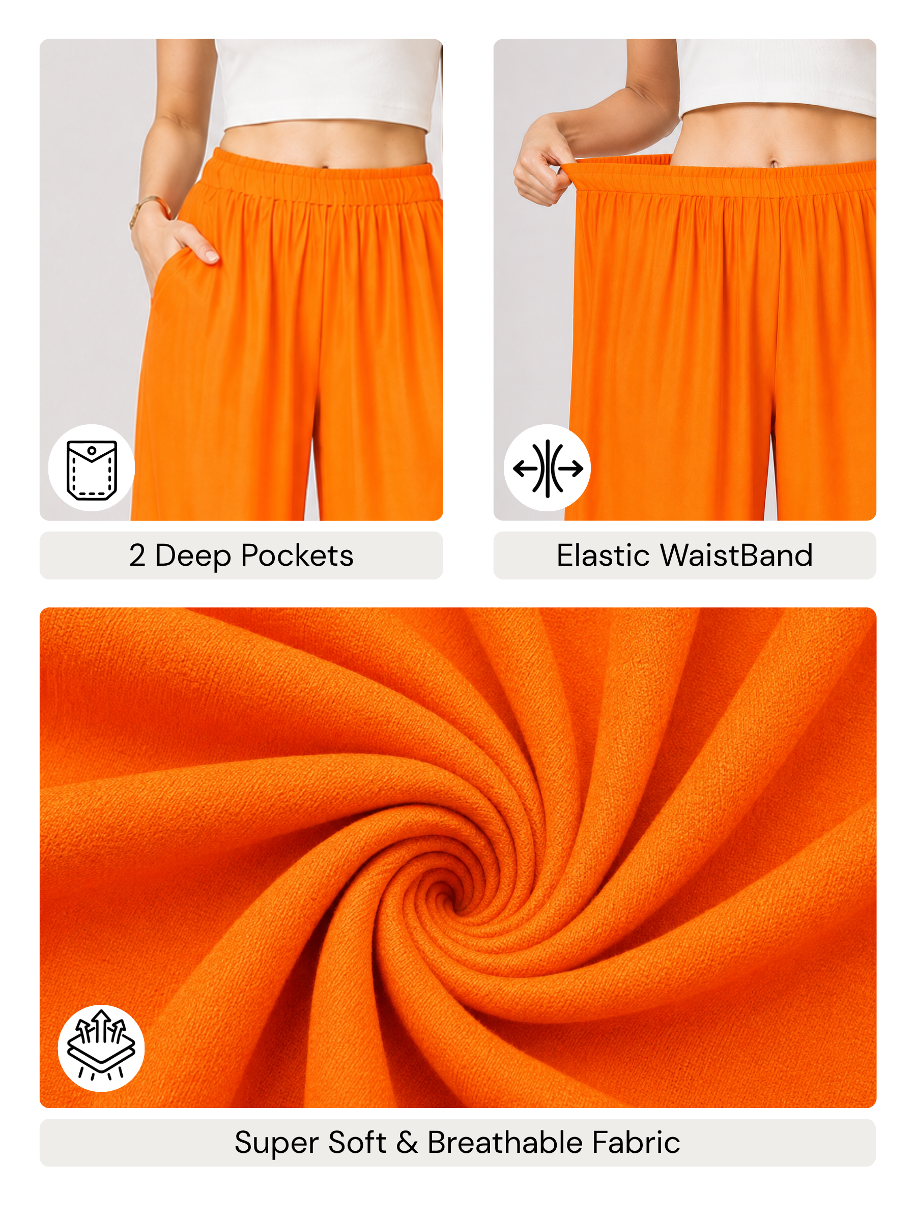 Stylish Women's Palazzo - Orange