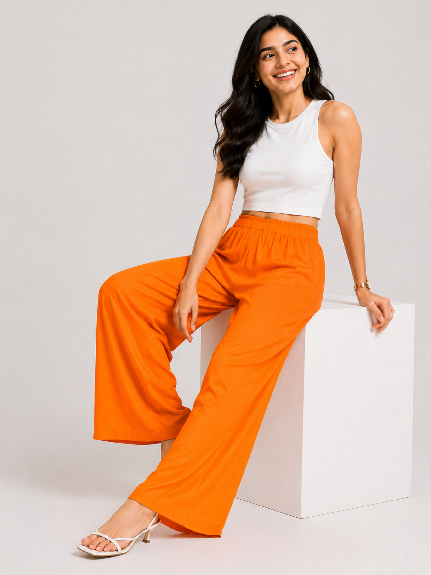 Stylish Women's Palazzo - Orange