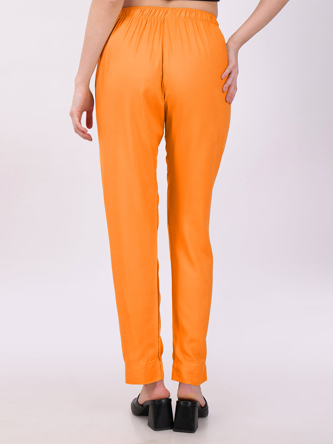 Stylish Women's Rayon Kurti Pants - Orange