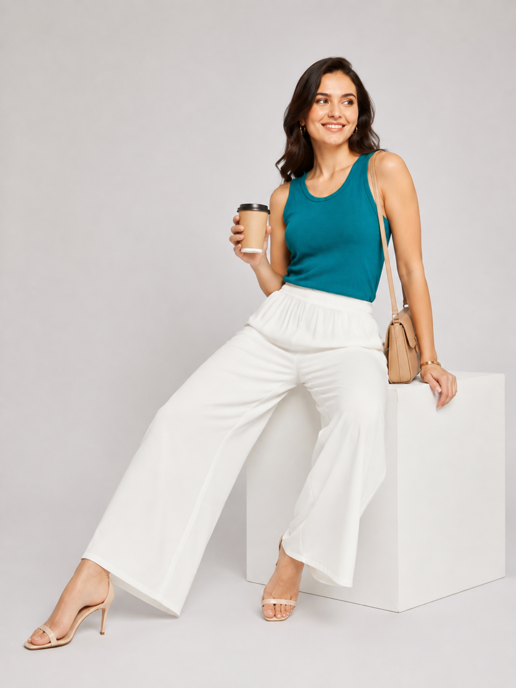 Stylish Women's Palazzo - White