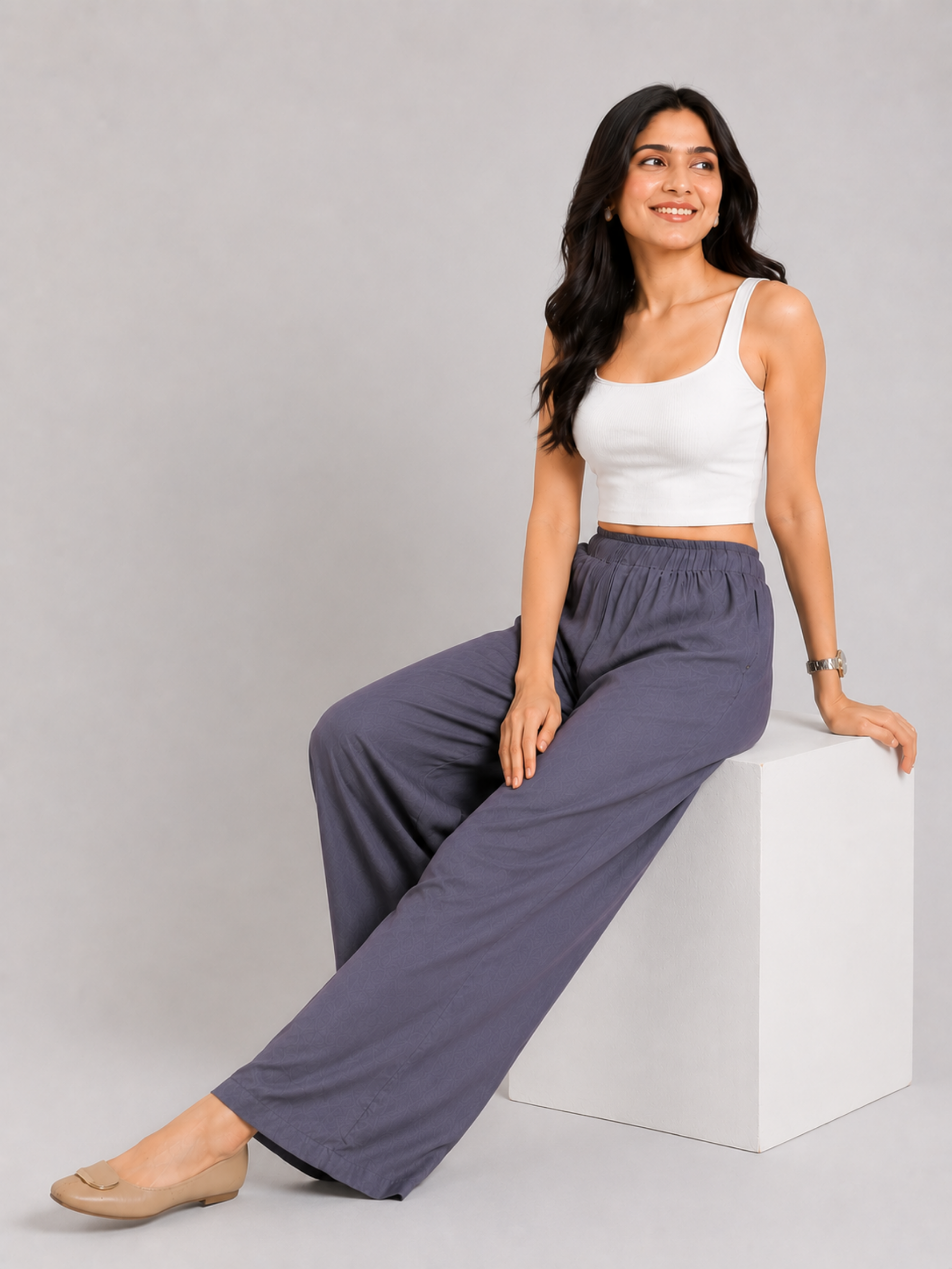 Stylish Women's Palazzo - Grey