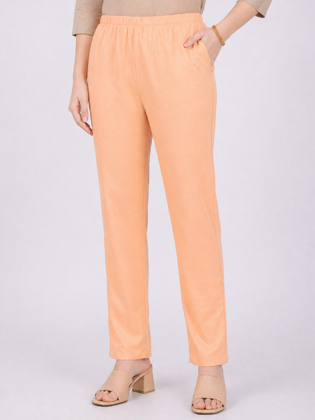 Stylish Women's Rayon Kurti Pants - Peach