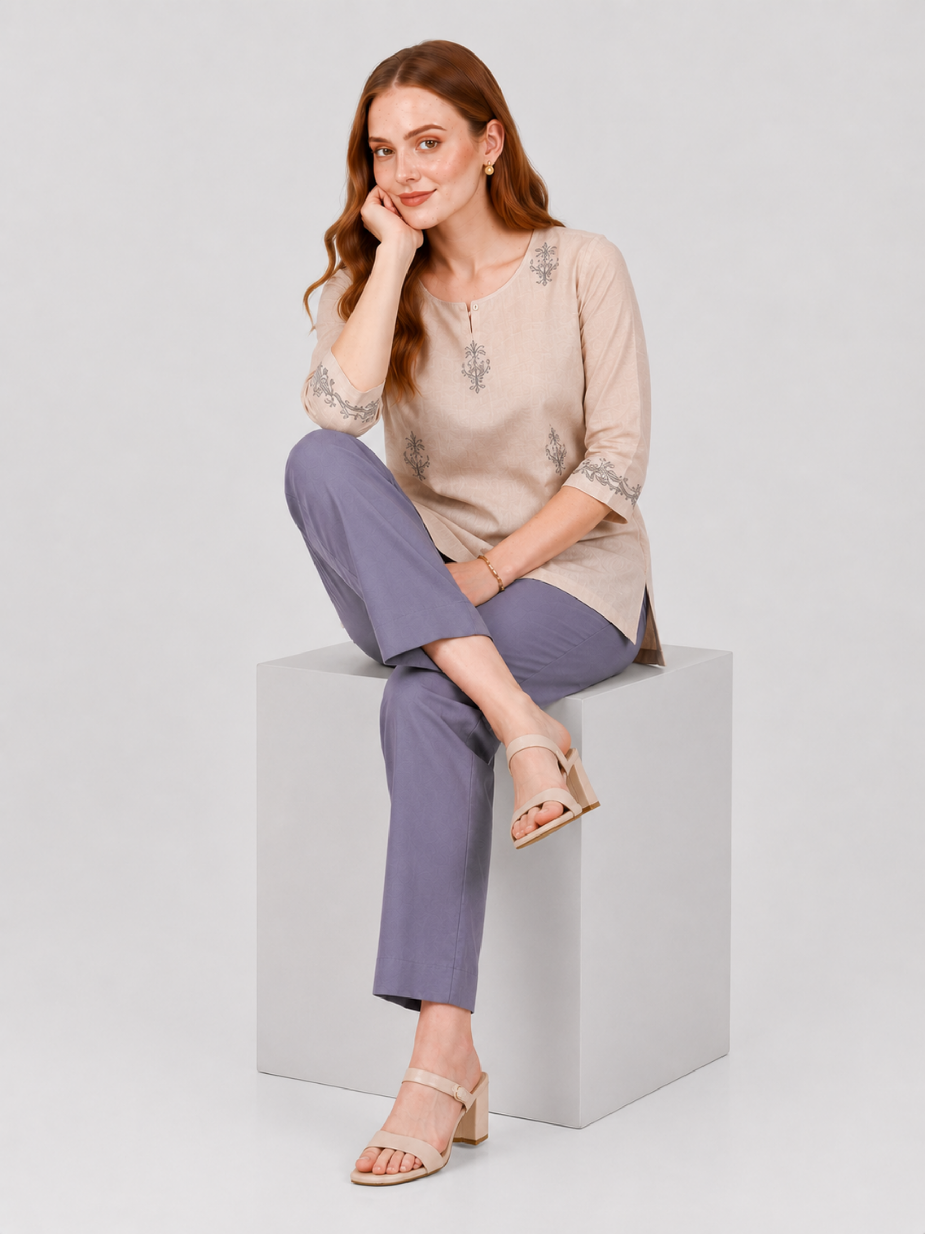 Stylish Women's Rayon Kurti Pants - Grey