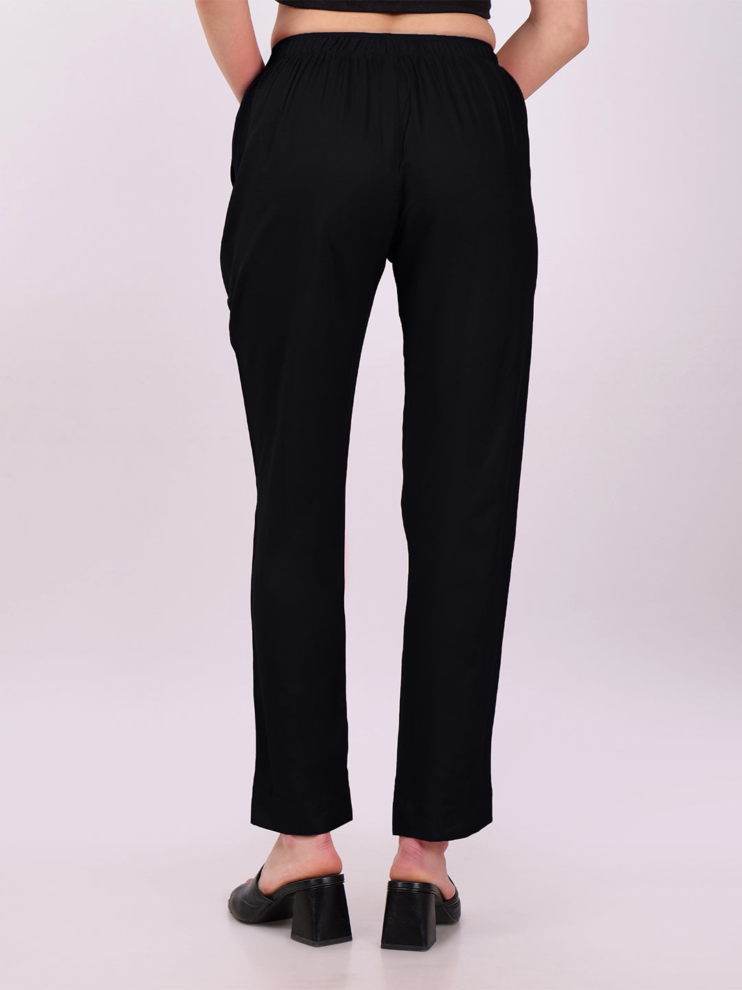 Stylish Women's Rayon Kurti Pants - Black