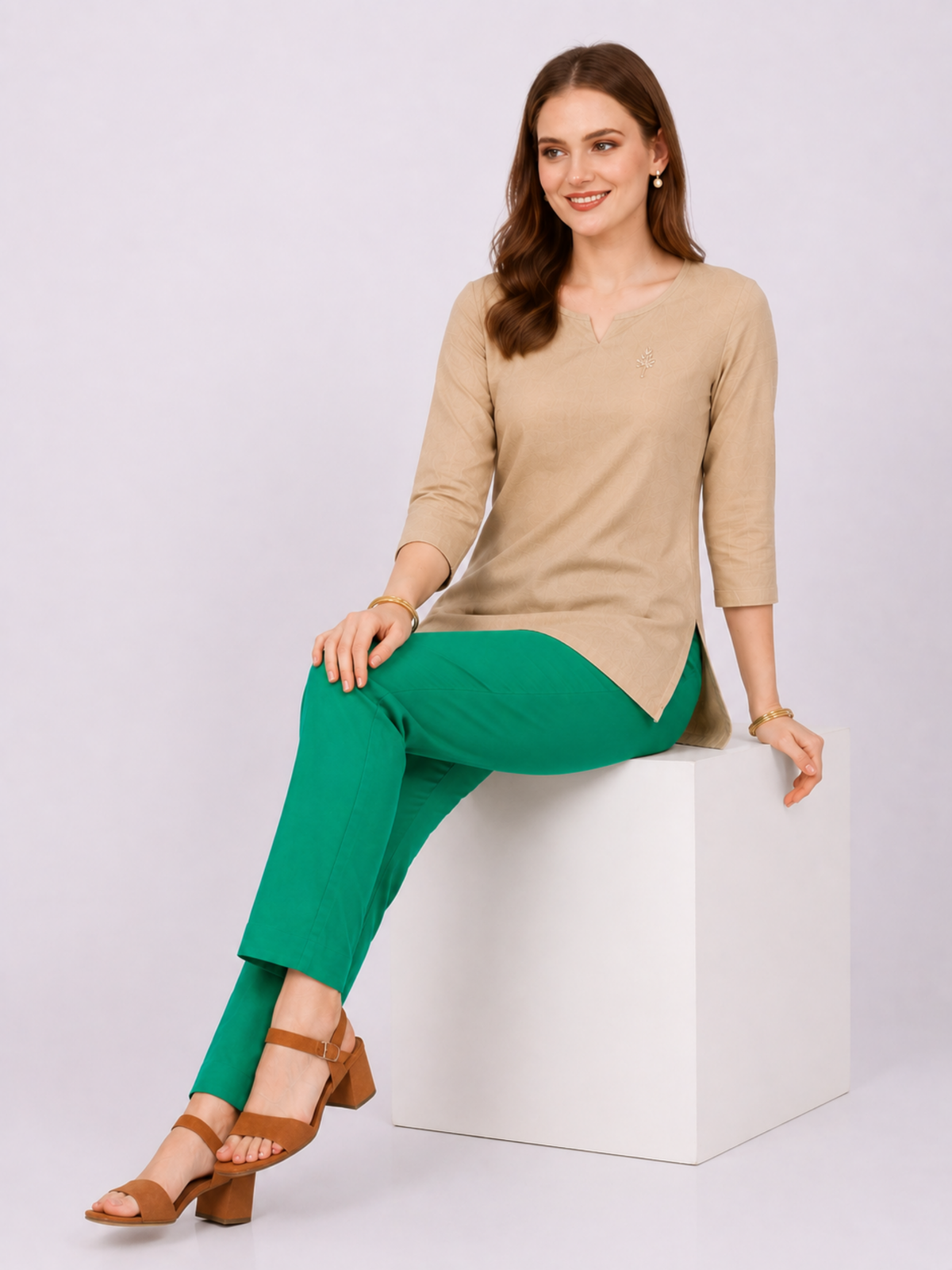 Stylish Women's Rayon Kurti Pants - Sea Green
