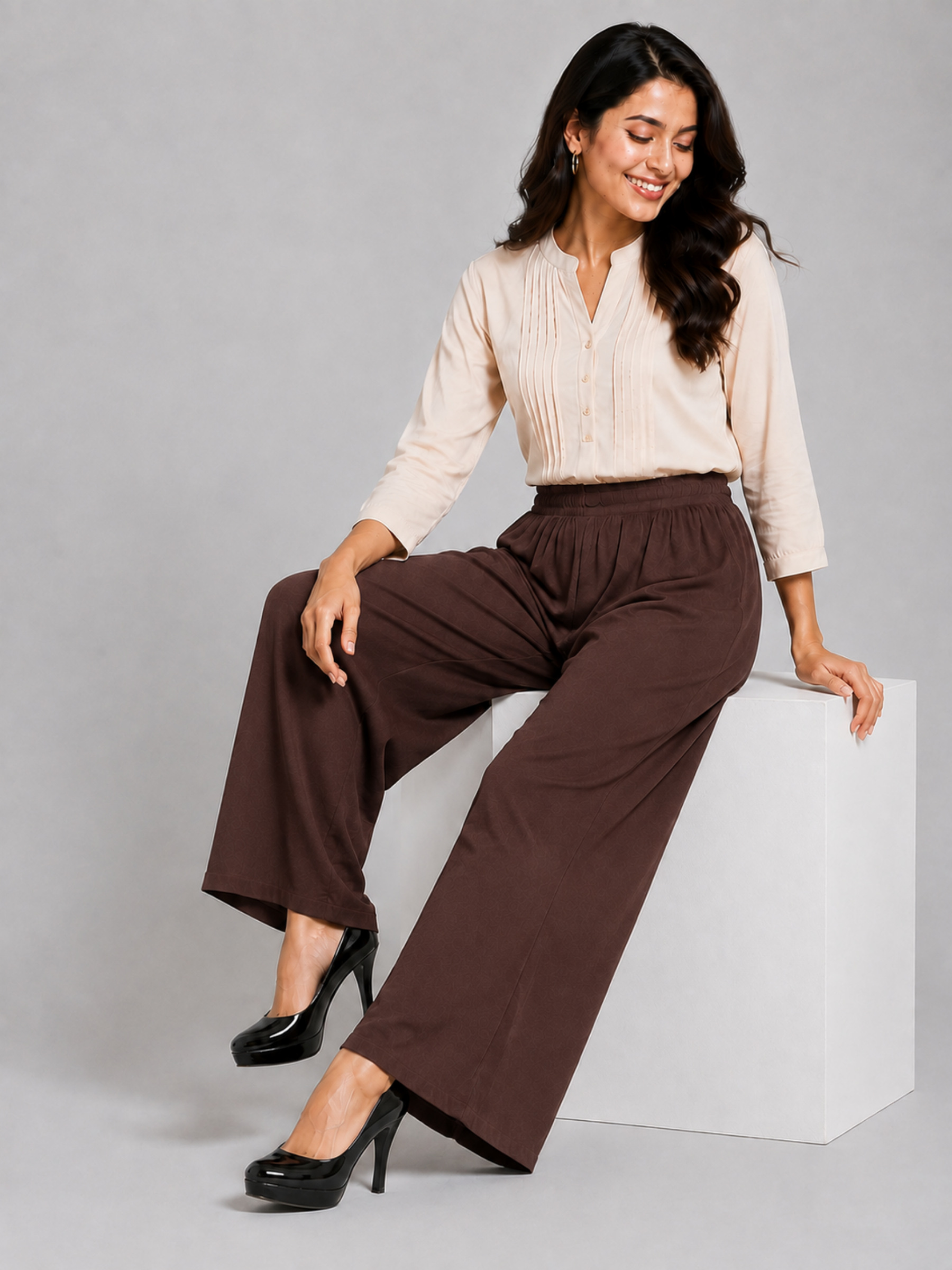 Stylish Women's Palazzo - Coffee Brown