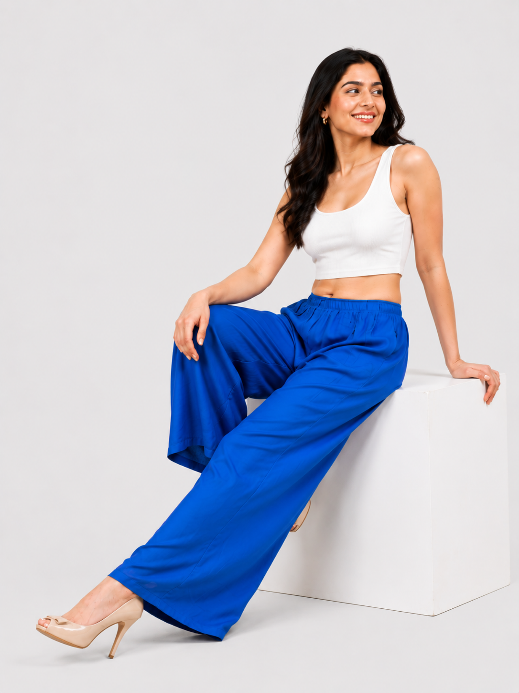 Stylish Women's Palazzo - Royal Blue