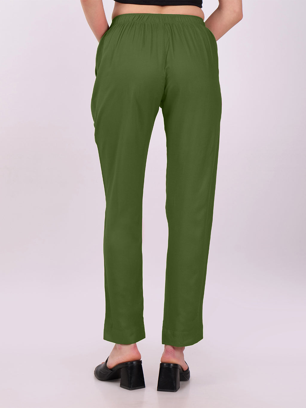 Stylish Women's Rayon Kurti Pants - Olive Green