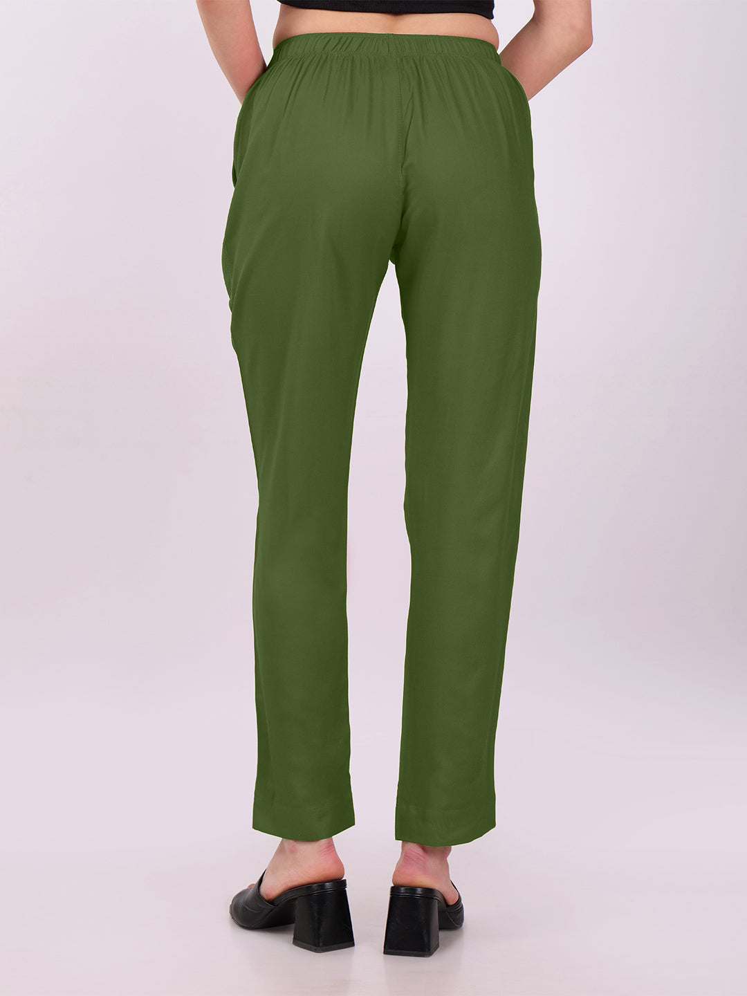 Stylish Women's Rayon Kurti Pants - Olive Green