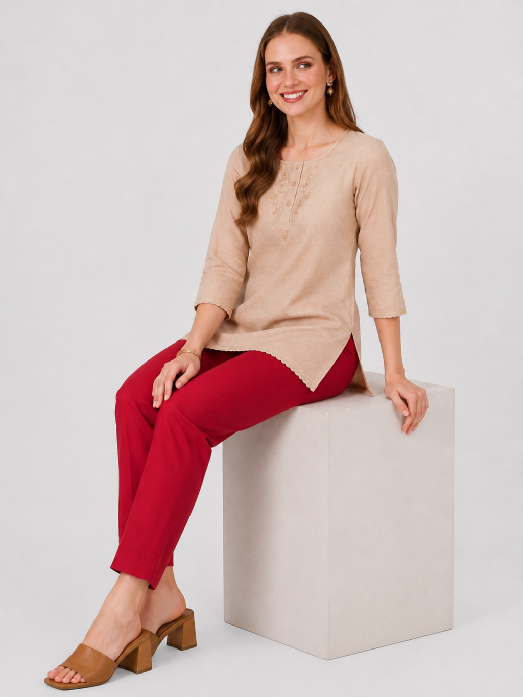Stylish Women's Rayon Kurti Pants - Maroon