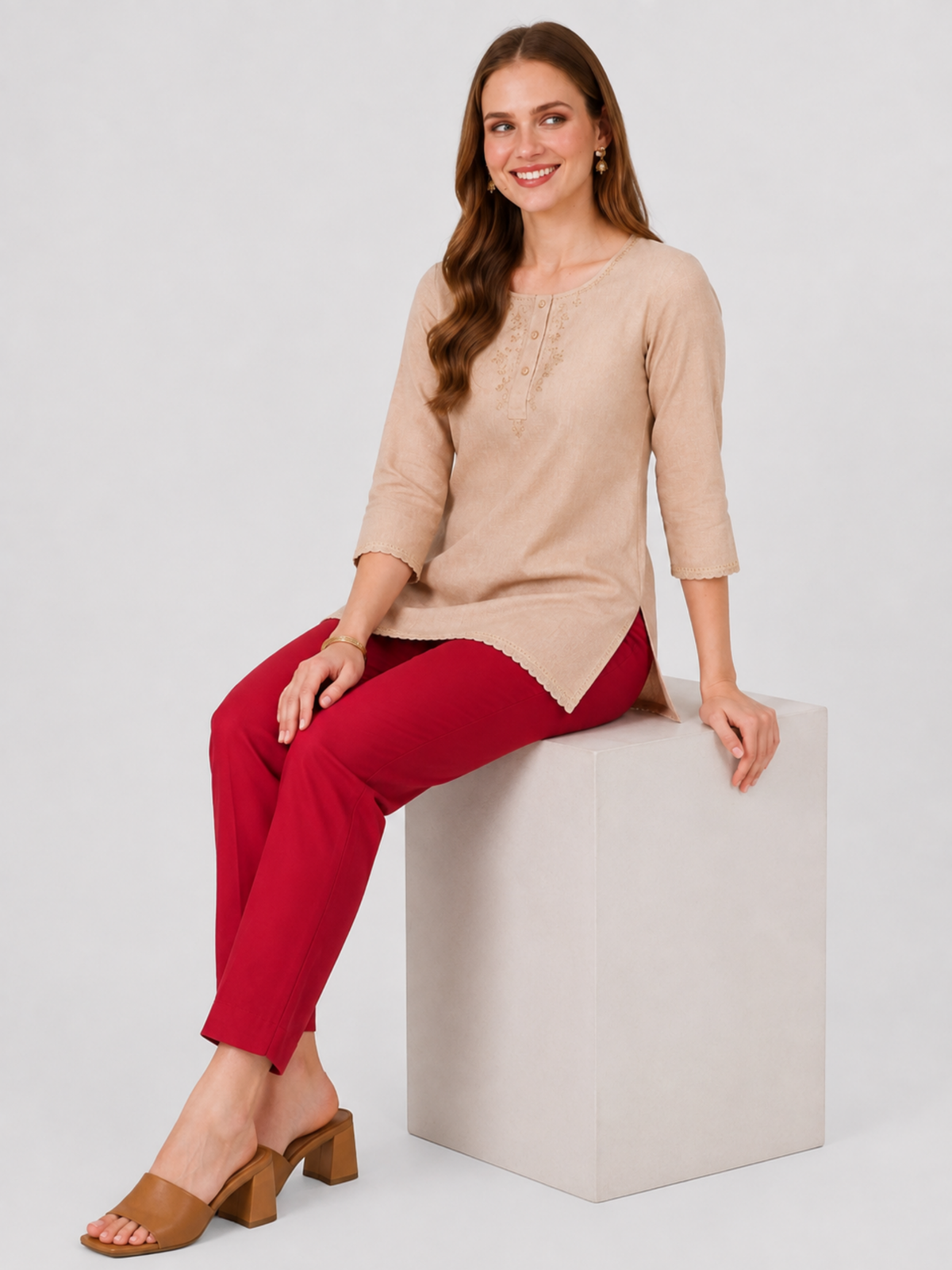Stylish Women's Rayon Kurti Pants - Maroon
