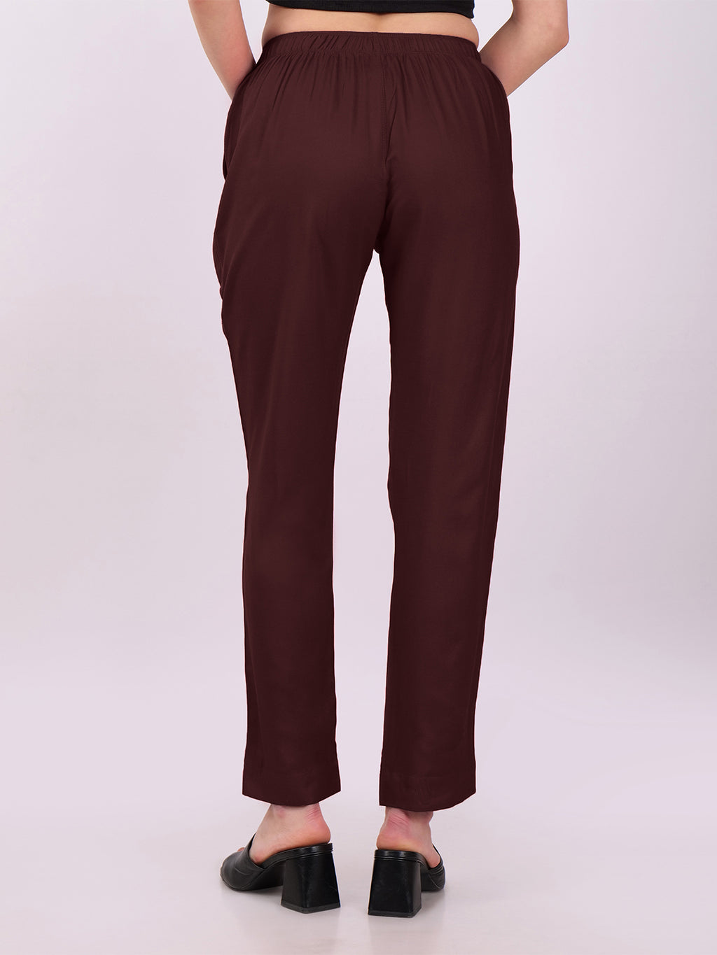 Stylish Women's Rayon Kurti Pants - Coffee Brown