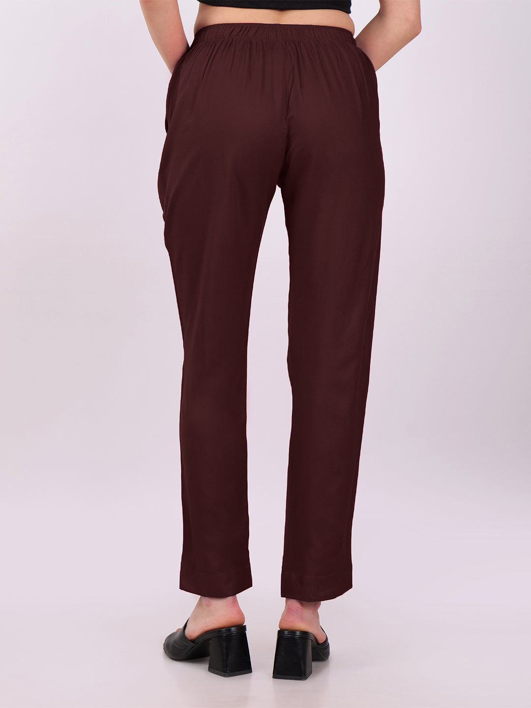 Stylish Women's Rayon Kurti Pants - Coffee Brown