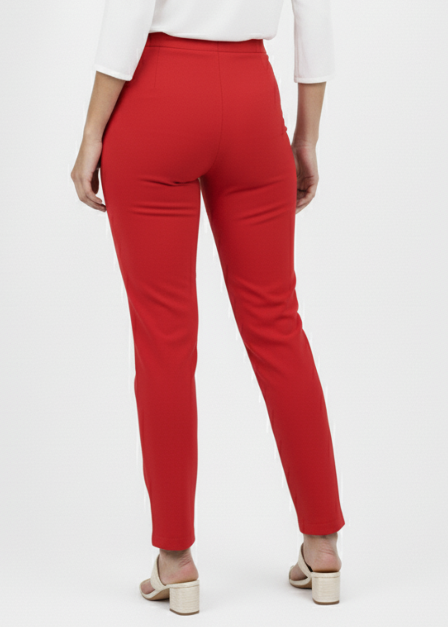 Super Soft Cotton Straight Pants - Red