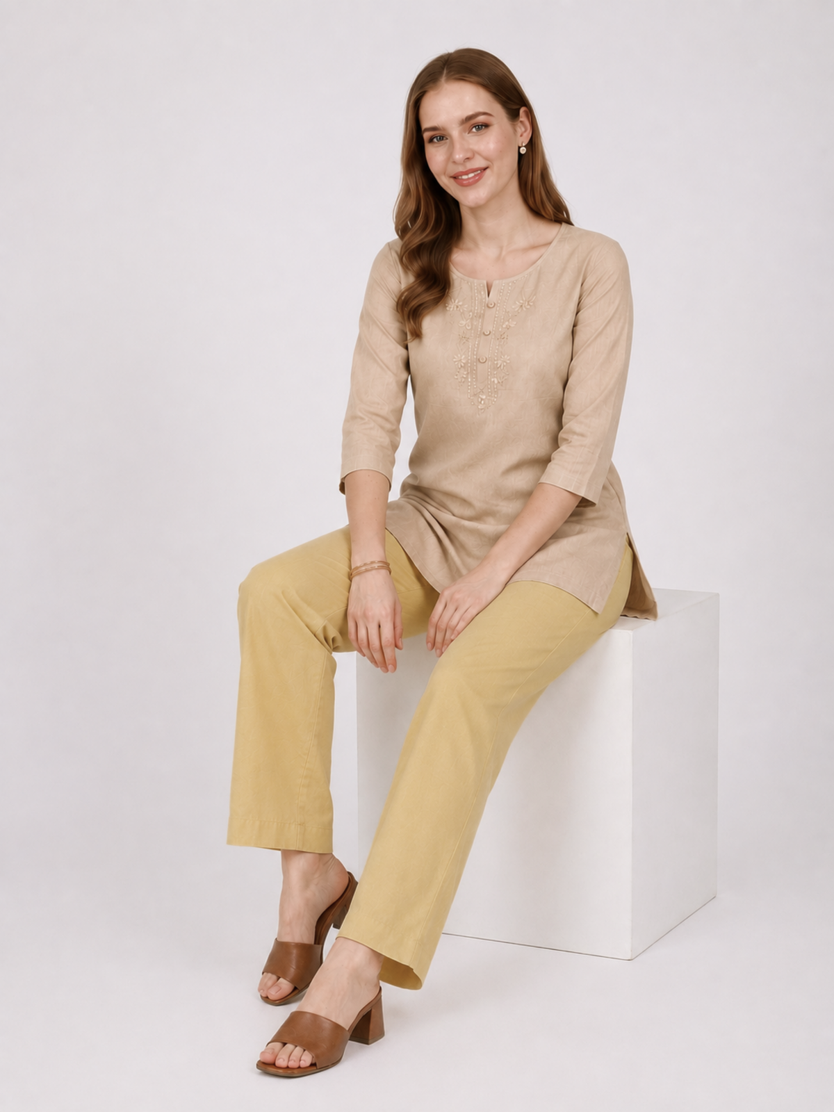 Stylish Women's Rayon Kurti Pants - Golden