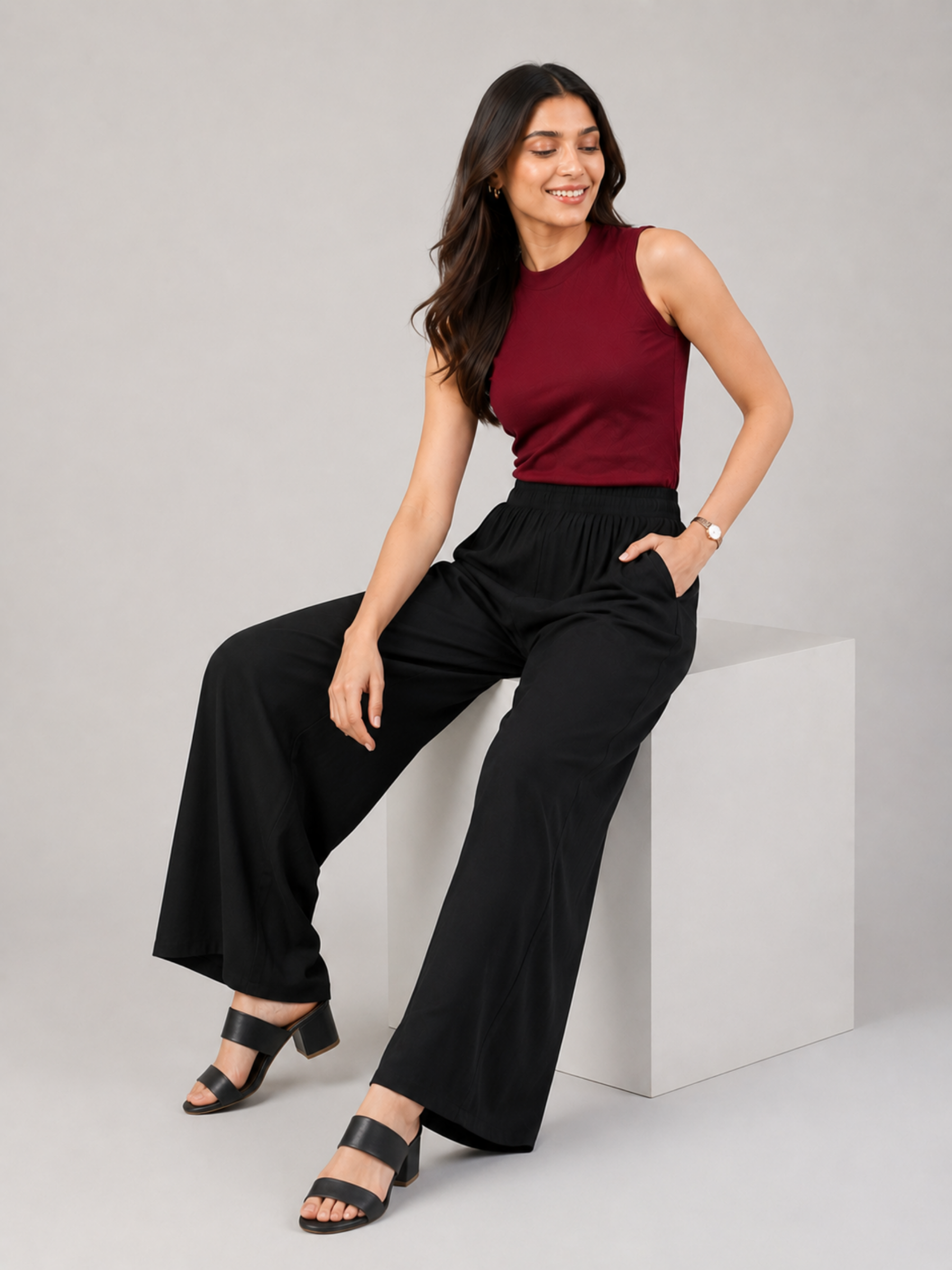 Stylish Women's Palazzo - Black