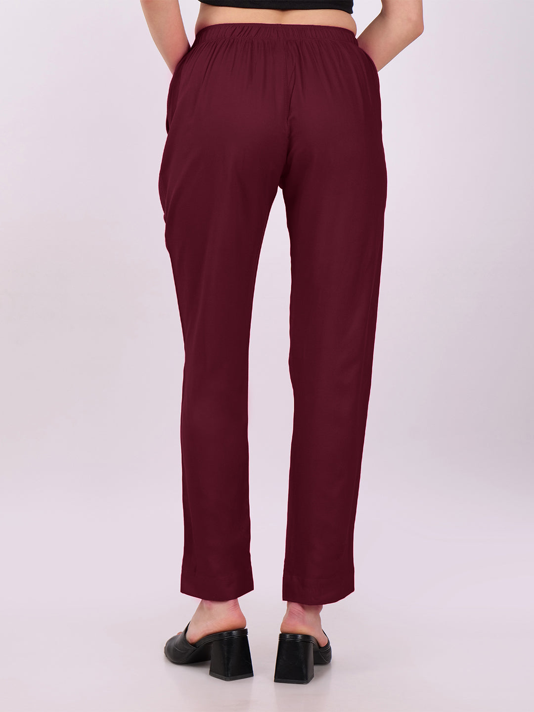 Stylish Women's Rayon Kurti Pants - Wine