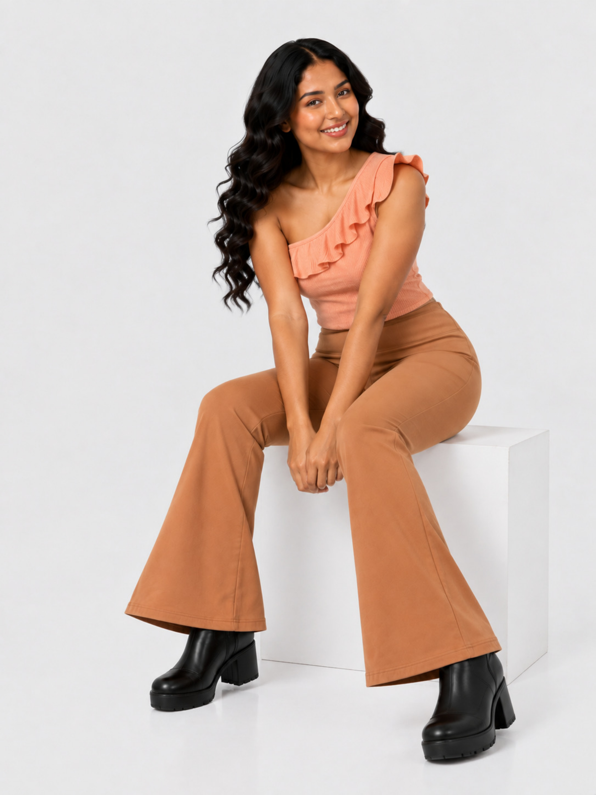 Super Soft Cotton Flared Pants - Golden