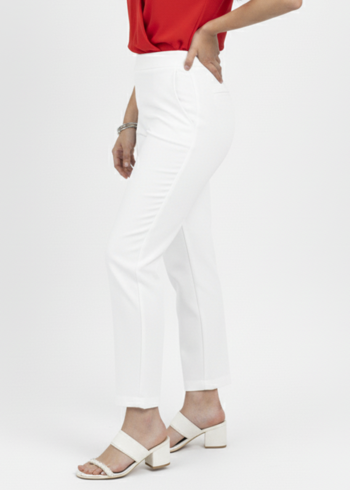 Super Soft Cotton Straight Pants - White