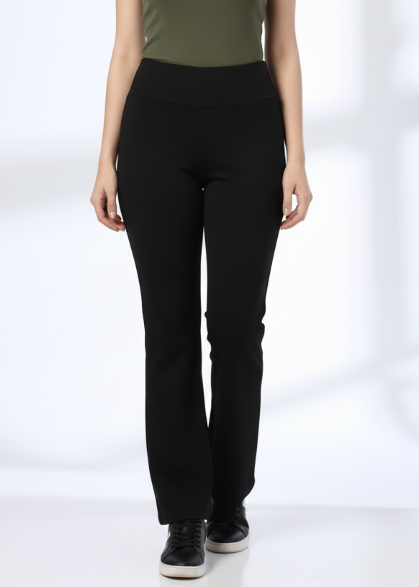Super Soft Cotton Flared Pants - Black