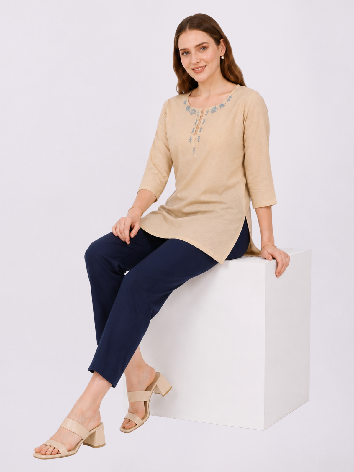 Stylish Women's Rayon Kurti Pants - Navy Blue