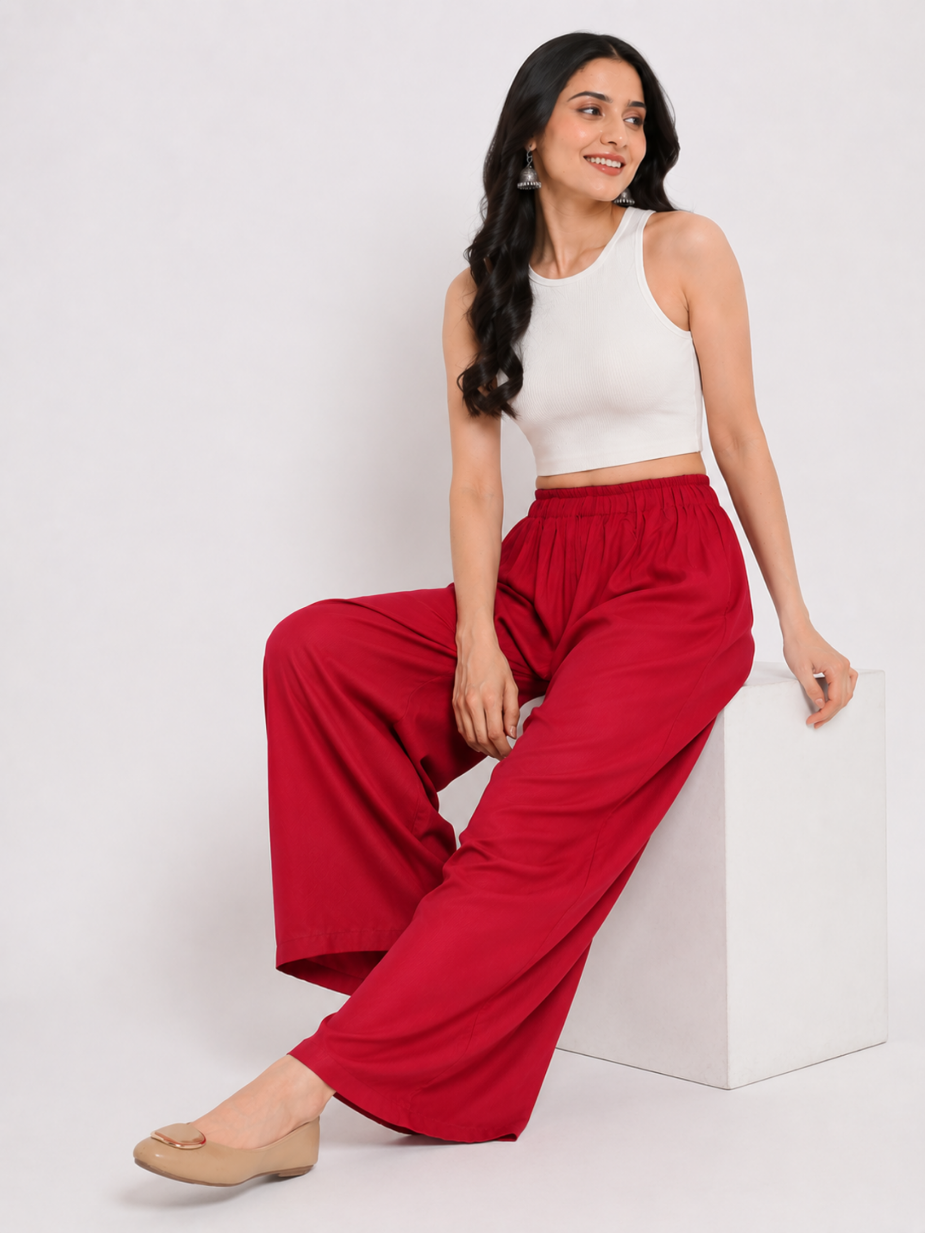 Stylish Women's Palazzo - Maroon