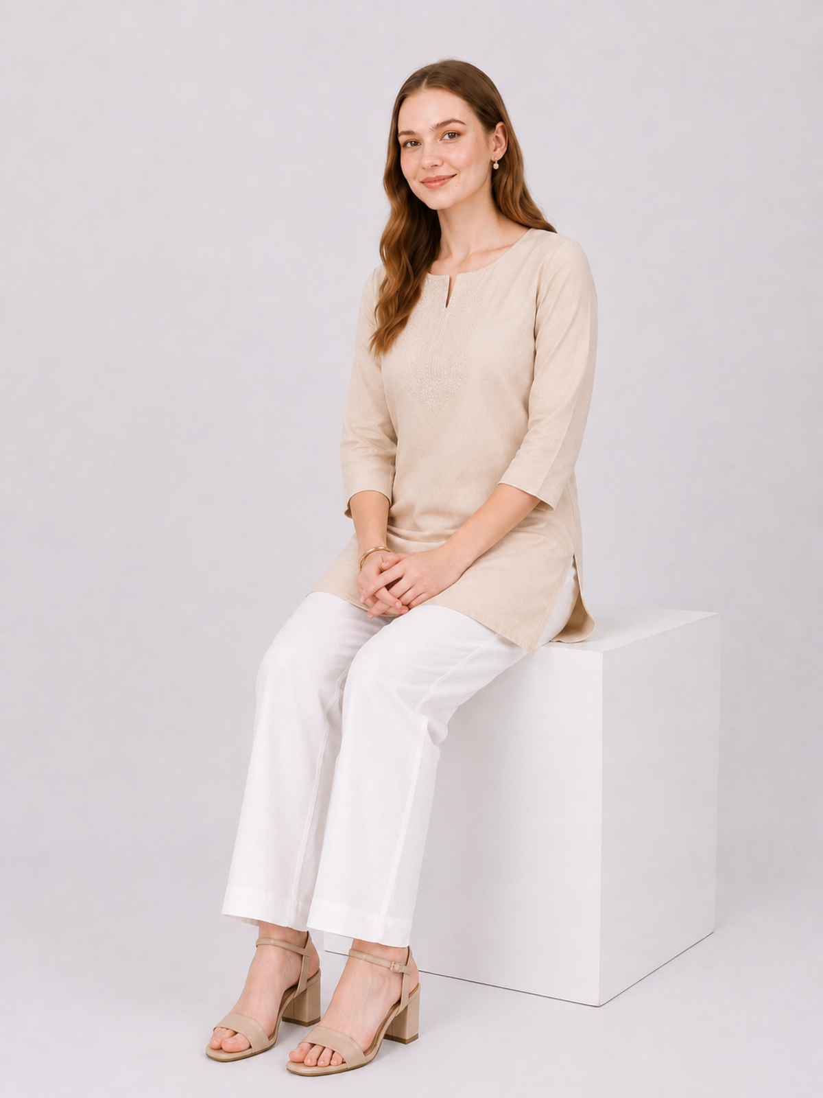Stylish Women's Rayon Kurti Pants - Off White