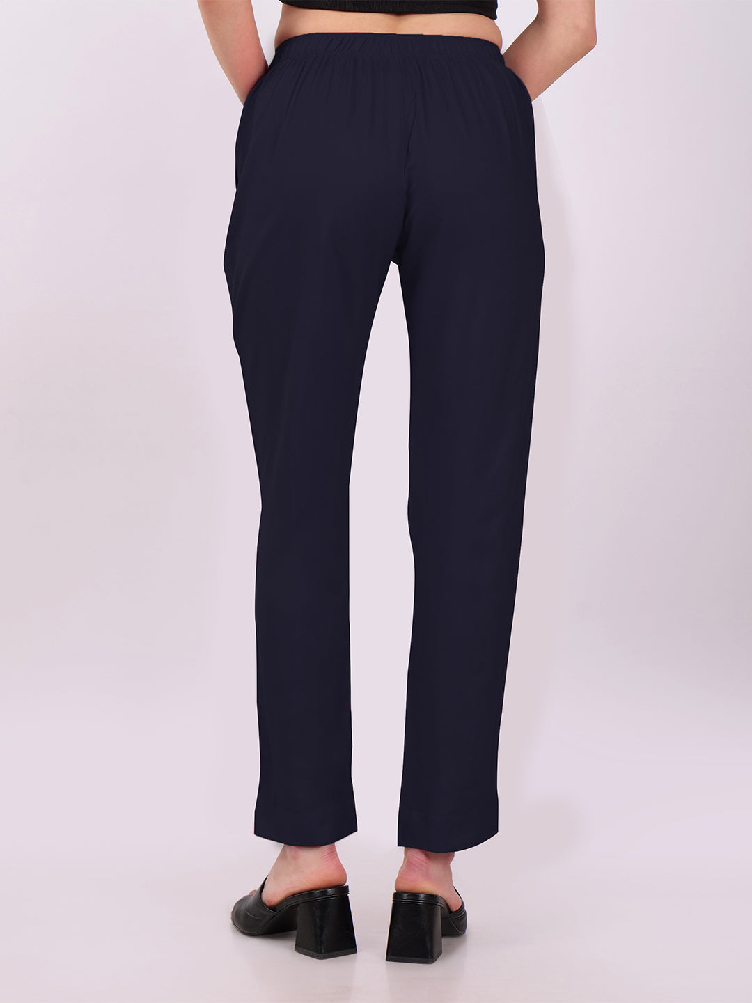 Stylish Women's Rayon Kurti Pants - Navy Blue