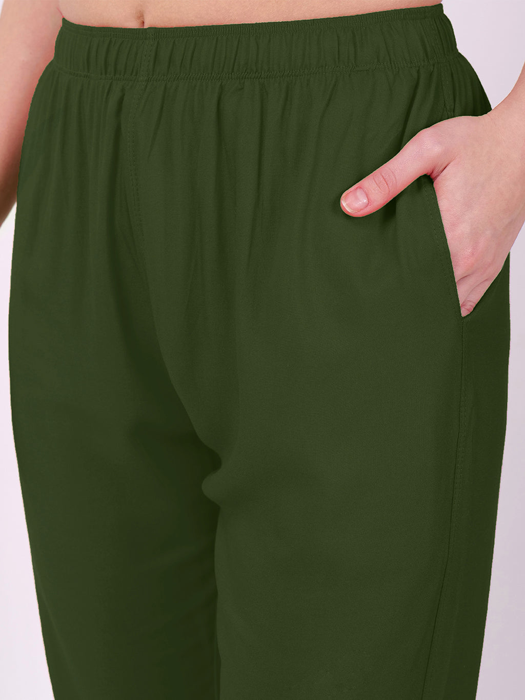 Stylish Women's Rayon Kurti Pants - Bottlegreen