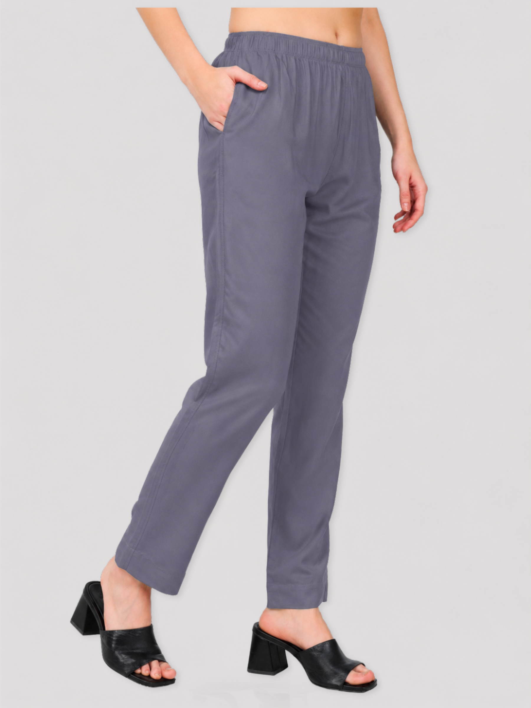 Stylish Women's Rayon Kurti Pants - Grey