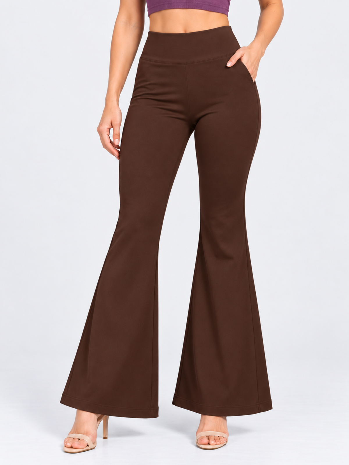 Super Soft Cotton Flared Pants - Coffeebrown