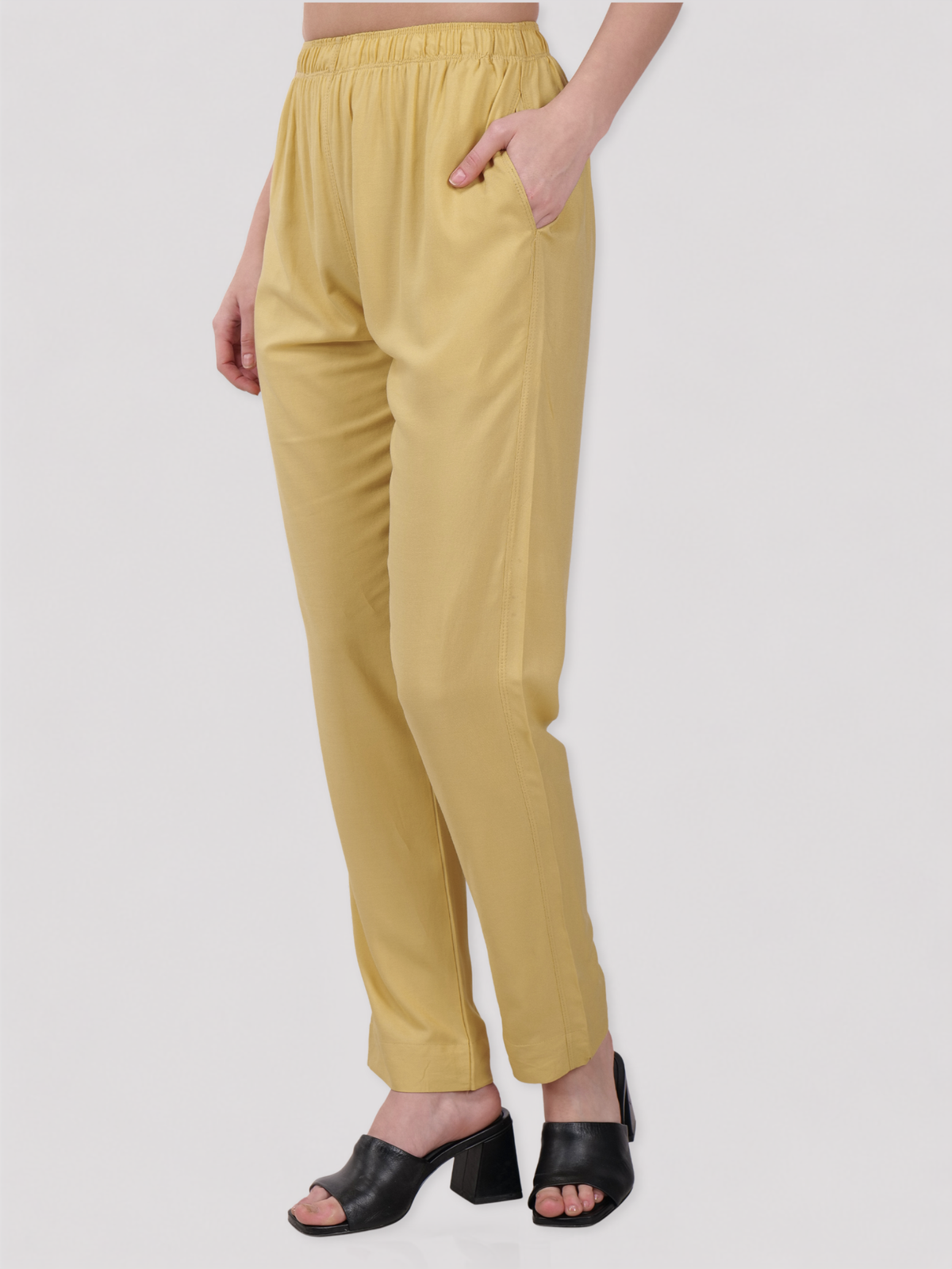 Stylish Women's Rayon Kurti Pants - Golden
