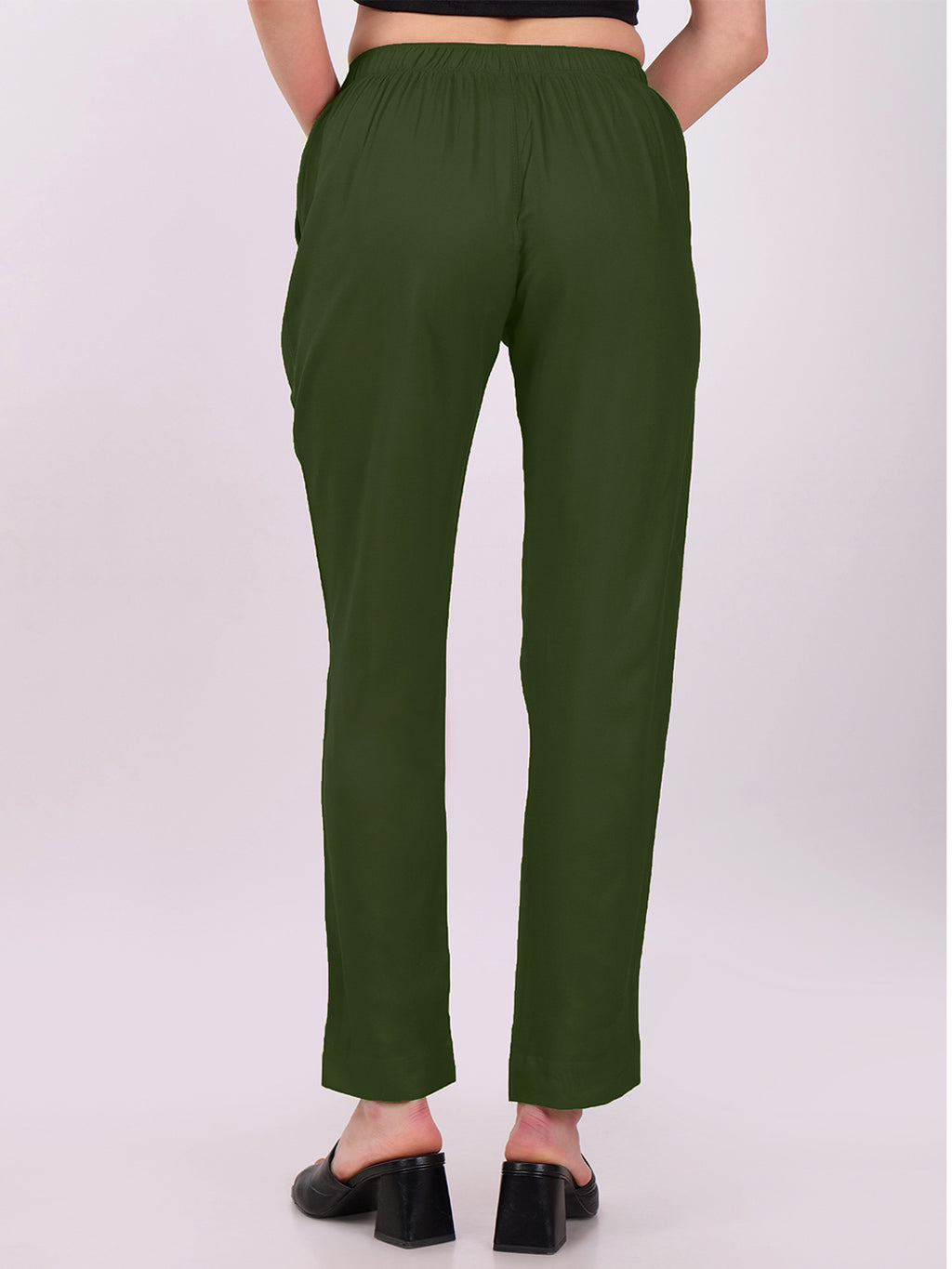 Stylish Women's Rayon Kurti Pants - Bottlegreen