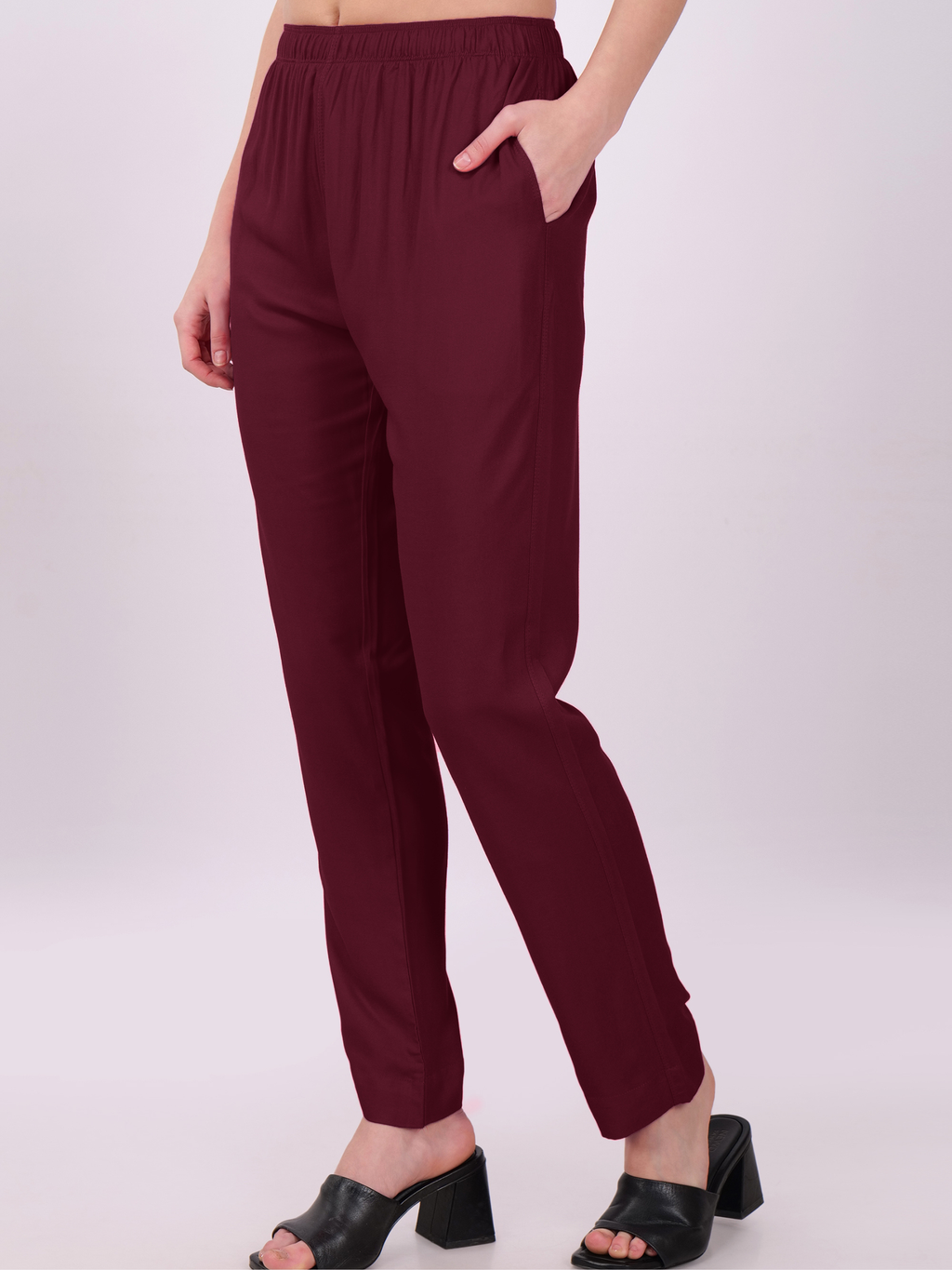 Stylish Women's Rayon Kurti Pants - Wine