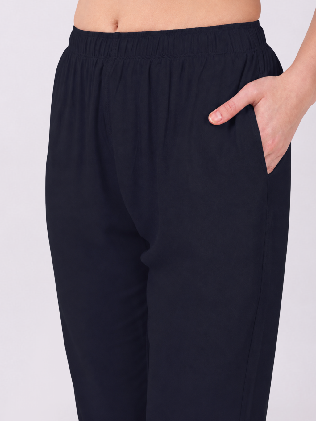 Stylish Women's Rayon Kurti Pants - Navy Blue