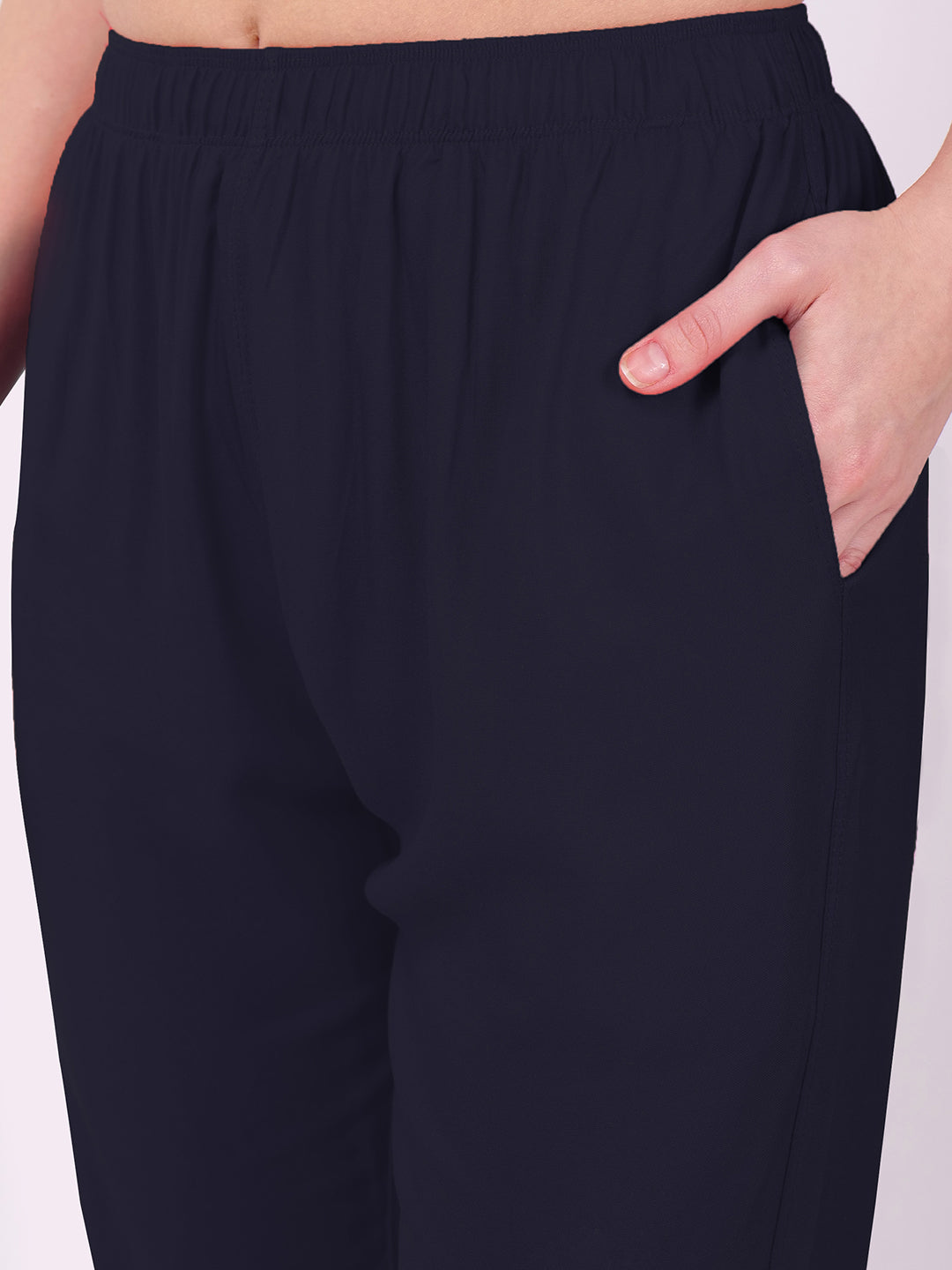 Stylish Women's Rayon Kurti Pants - Navy Blue