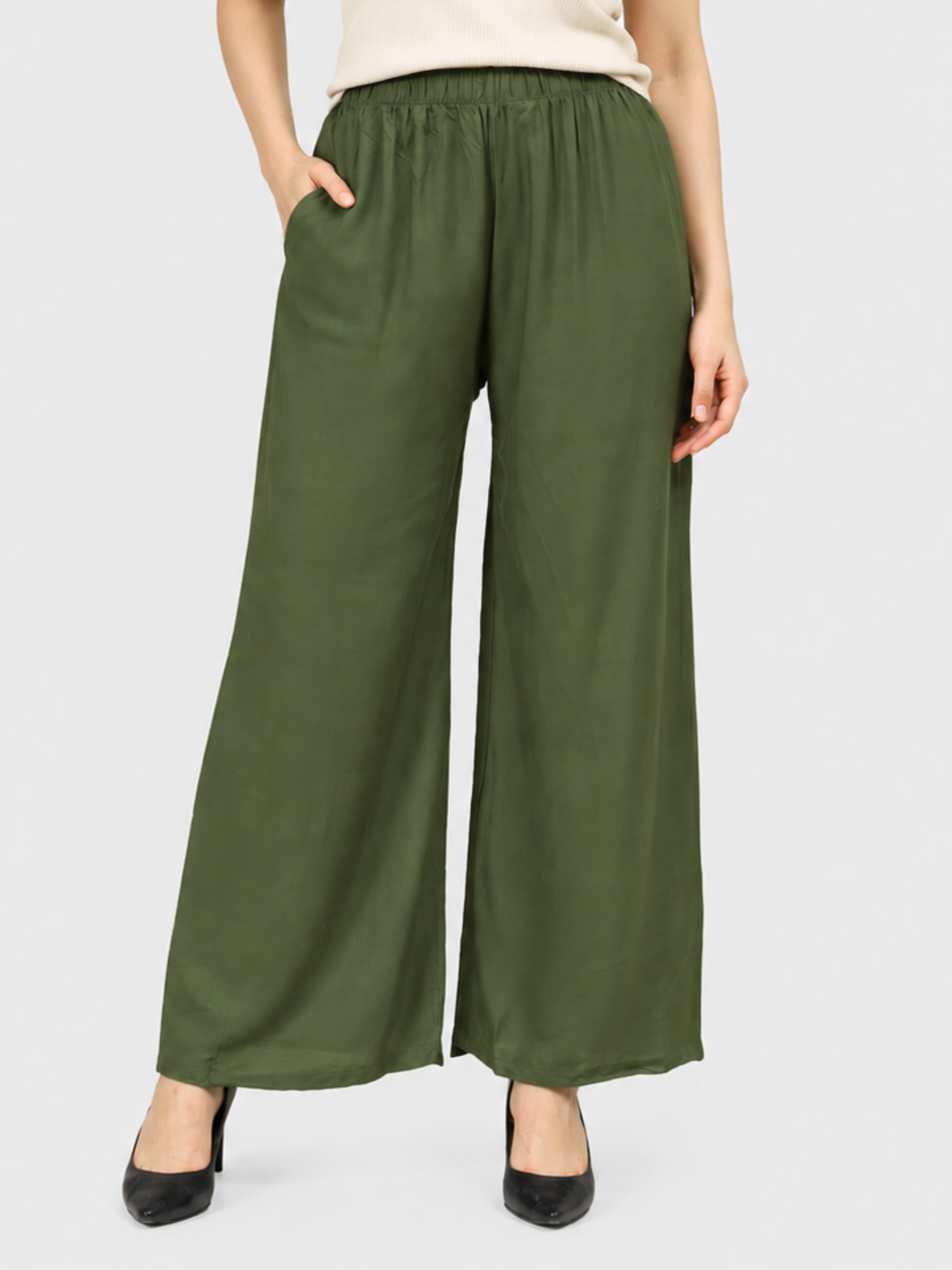 Stylish Women's Palazzo - Olive Green