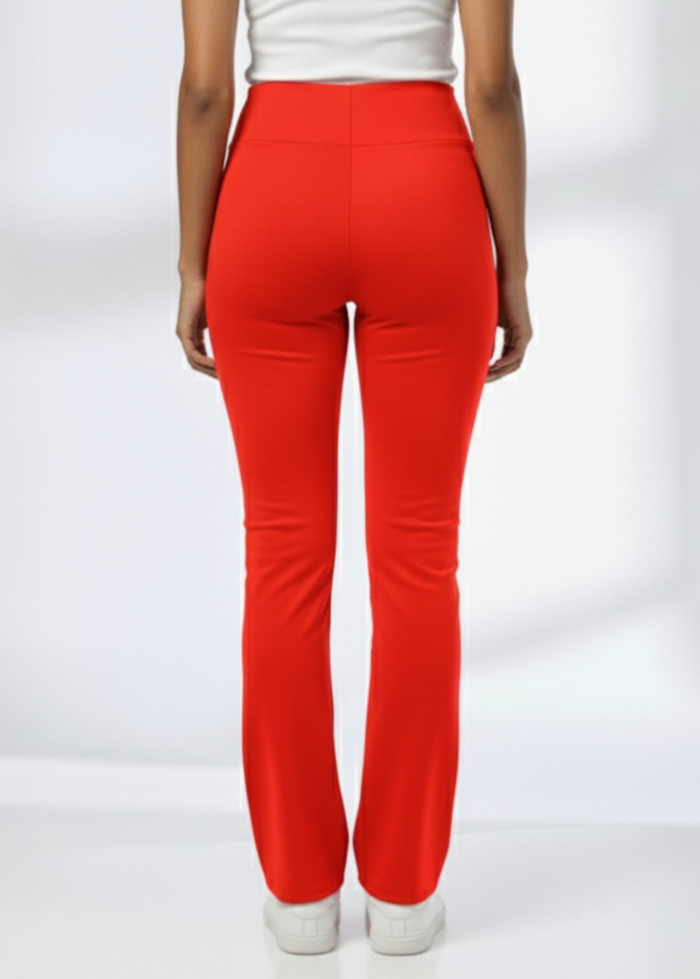 Super Soft Cotton Flared Pants - Red