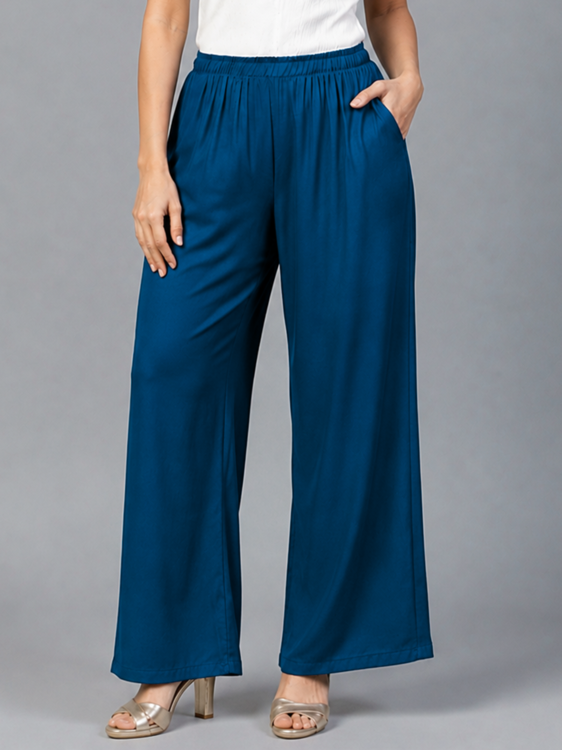 Stylish Women's Palazzo - Petrol Blue