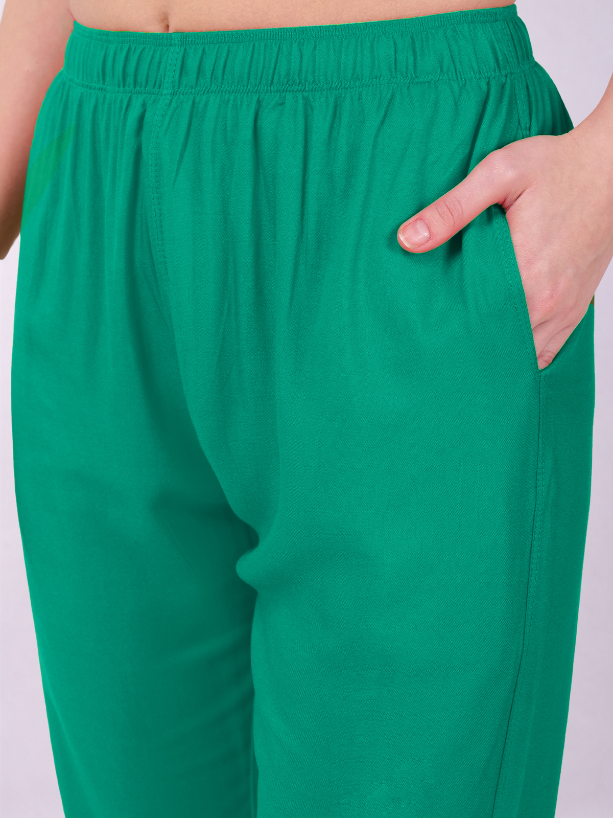 Stylish Women's Rayon Kurti Pants - Sea Green