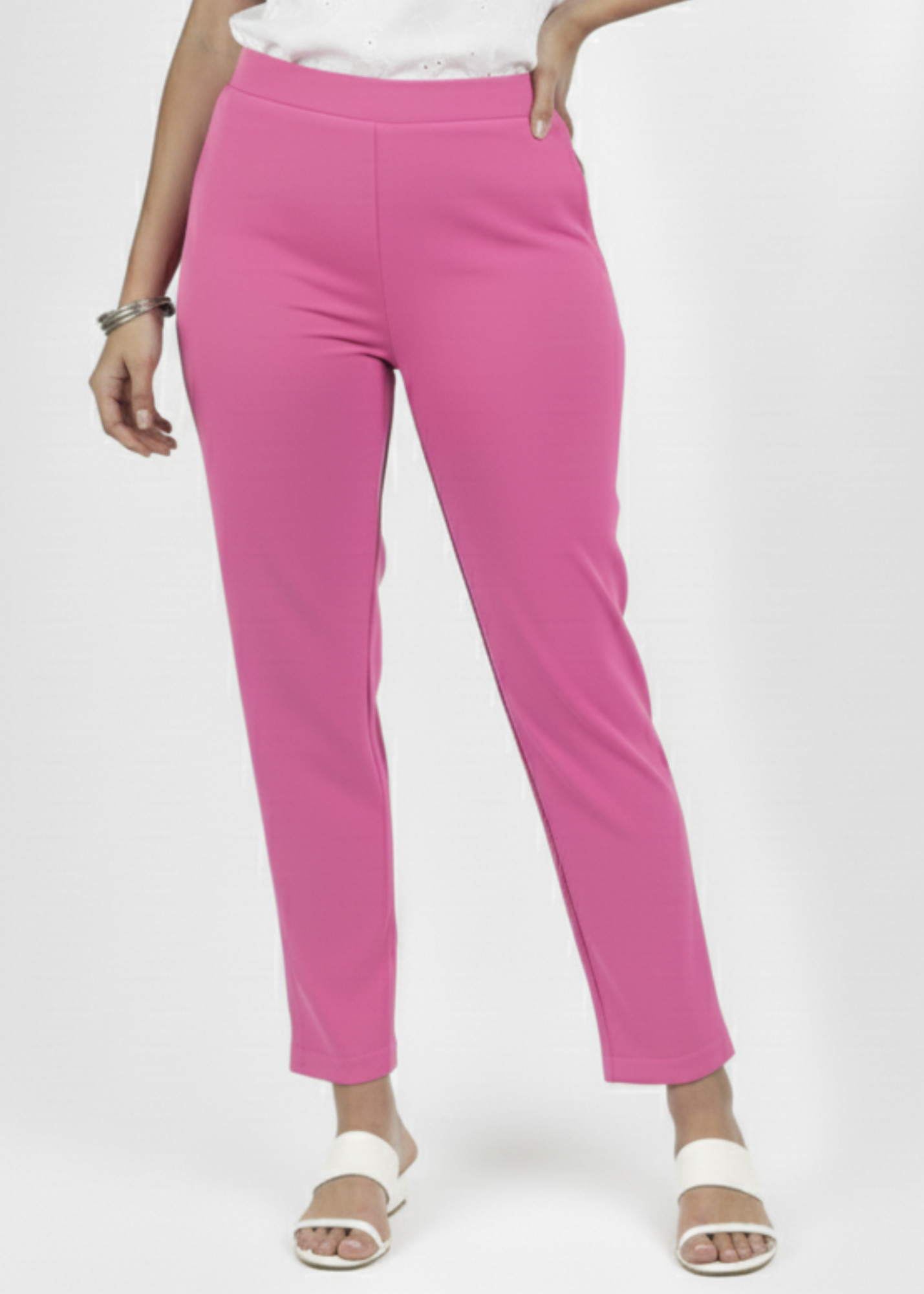 Super Soft Cotton Straight Pants - Magenta
