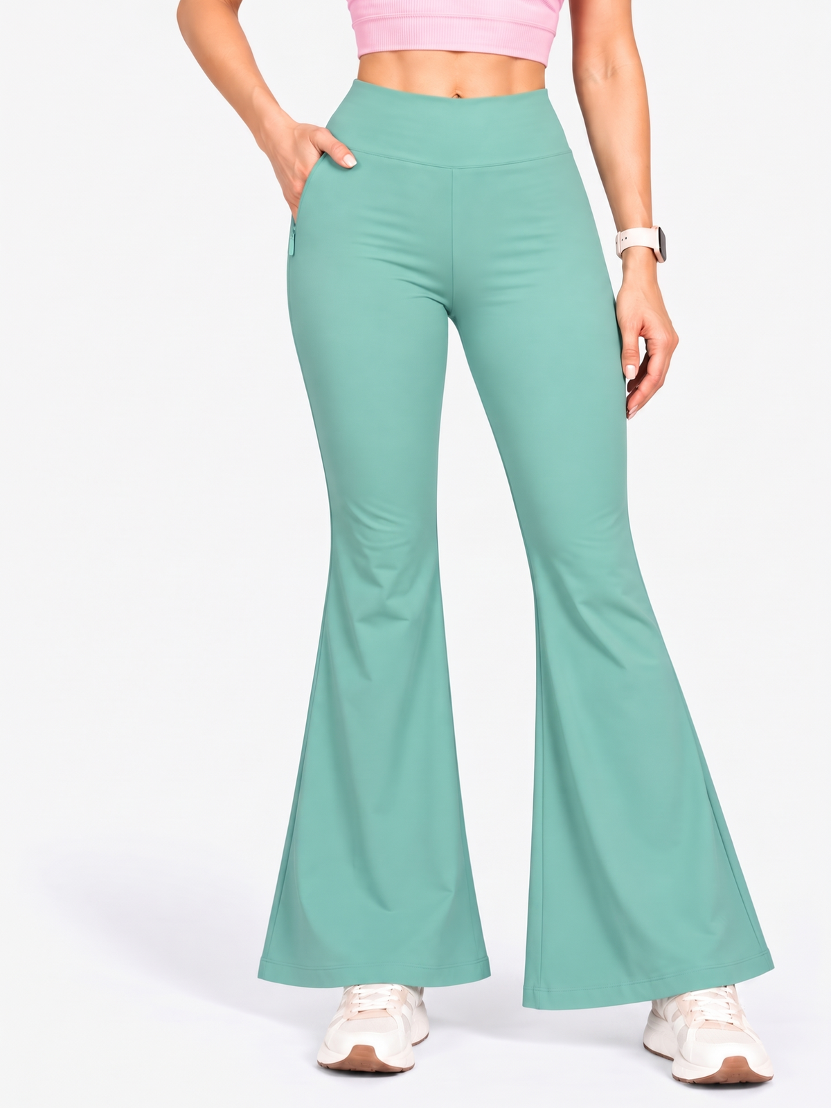 Super Soft Cotton Flared Pants - Pista